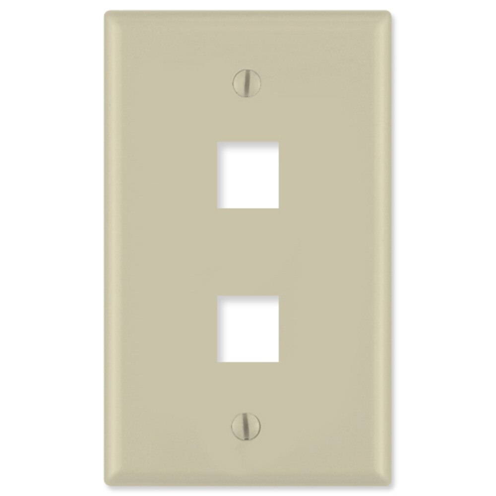 On Q/Legrand Keystone Wall Plate, Labeled, 2-Gang, 1-Port