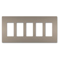 On-Q/Legrand Radiant Screwless Wallplate, 5-Gang, Nickel (Open Box)
