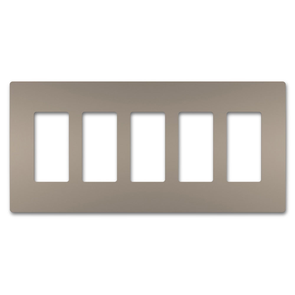 On-Q/Legrand Radiant Screwless Wallplate, 5-Gang, Nickel (Open Box)