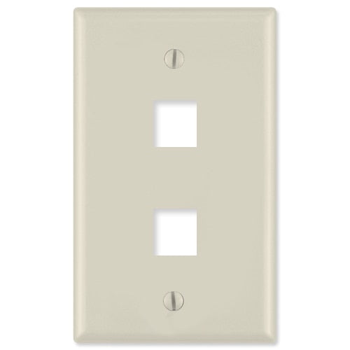 On-Q/Legrand Keystone Wallplate, 1-Gang, 2-Port
