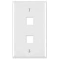 On-Q/Legrand Keystone Wallplate, 1-Gang, 2-Port