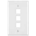 On-Q/Legrand Keystone Wallplate, 1-Gang, 3-Port