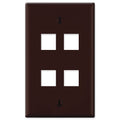 On-Q/Legrand Keystone Wallplate, 1-Gang, 4-Port