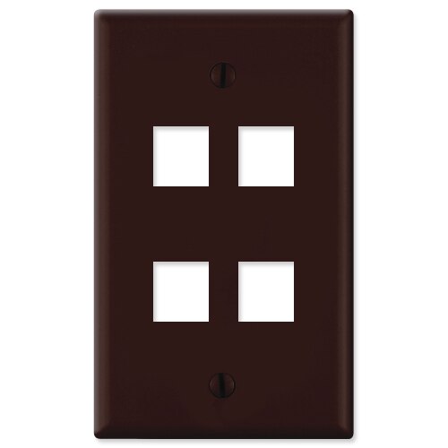 On-Q/Legrand Keystone Wallplate, 1-Gang, 4-Port