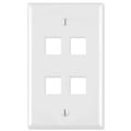 On-Q/Legrand Keystone Wallplate, 1-Gang, 4-Port