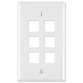 On-Q/Legrand Keystone Wallplate, 1-Gang, 6-Port