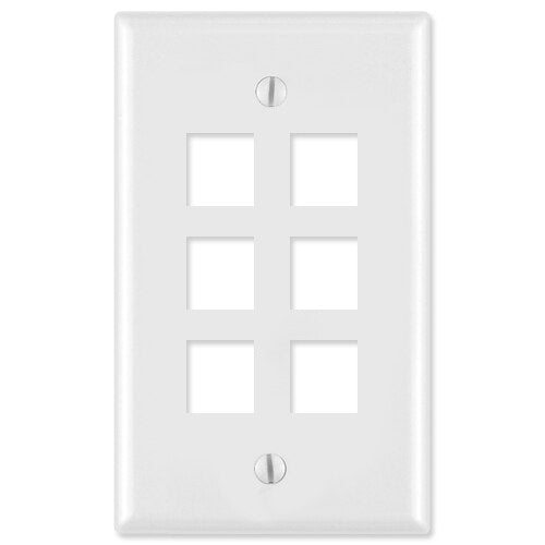 On-Q/Legrand Keystone Wallplate, 1-Gang, 6-Port