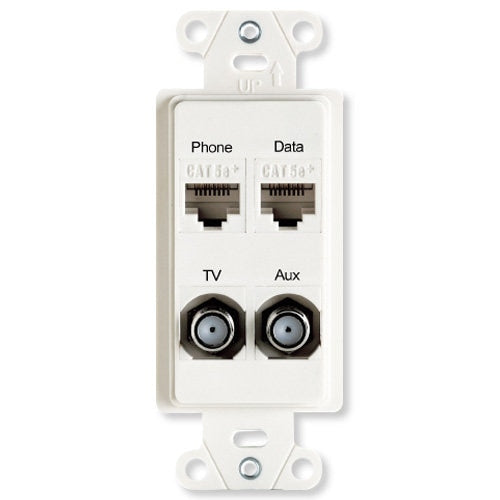 On-Q/Legrand Pre-Configured Strap (Phone, Data, TV & Aux)