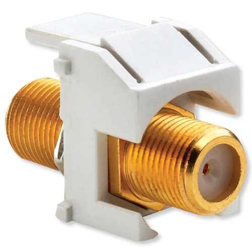 On-Q/Legrand Recessed F Keystone Snap-In Connector (Gold-Plated)