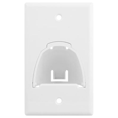 On-Q/Legrand Hinged Bullnose Cable Access Wallplate, 1-Gang