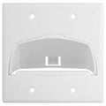 On-Q/Legrand Hinged Bullnose Cable Access Wallplate, 2-Gang