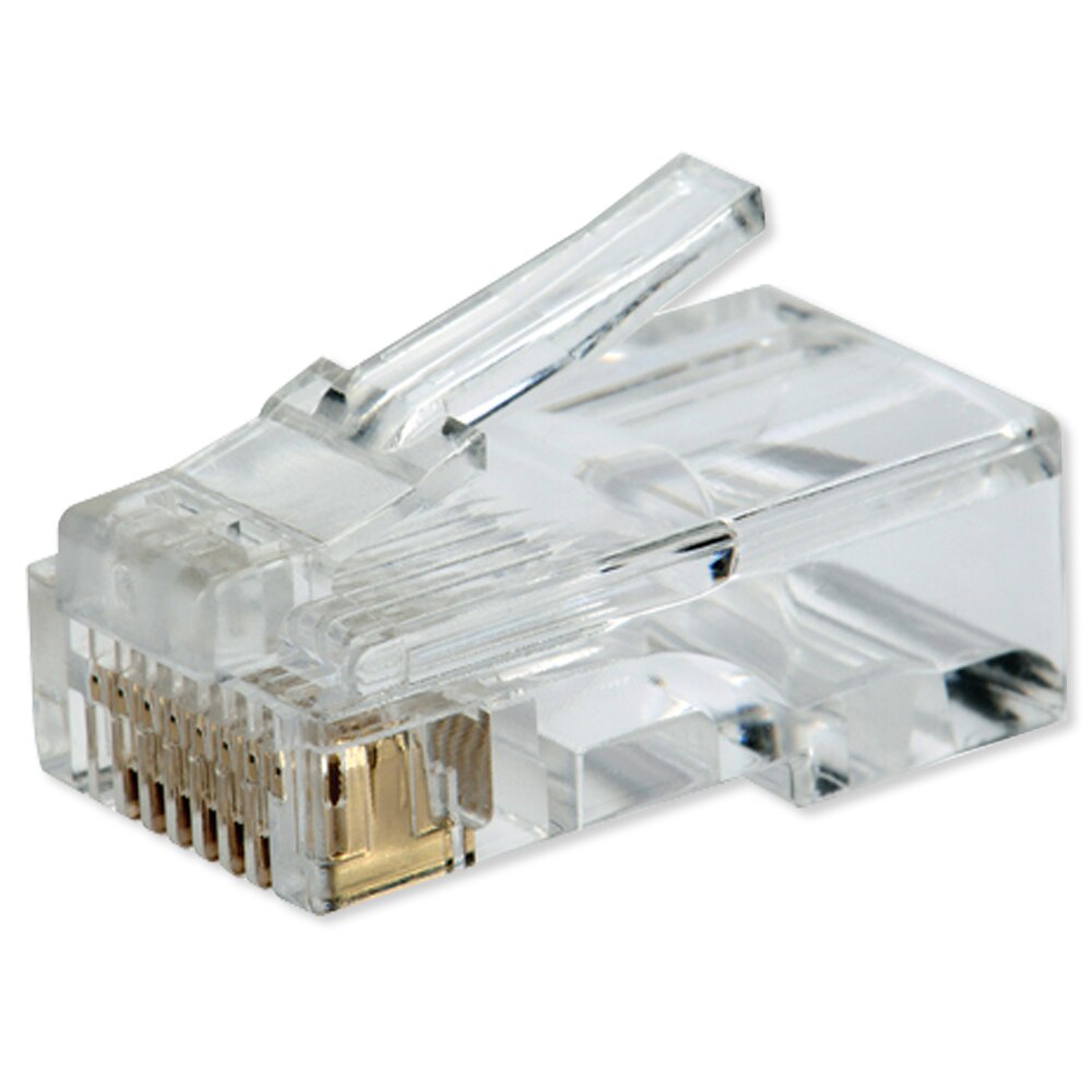 Platinum Tools RJ45 (8P8C) for Round Cable, Solid (3 Prong) Wire, (100 Pack)