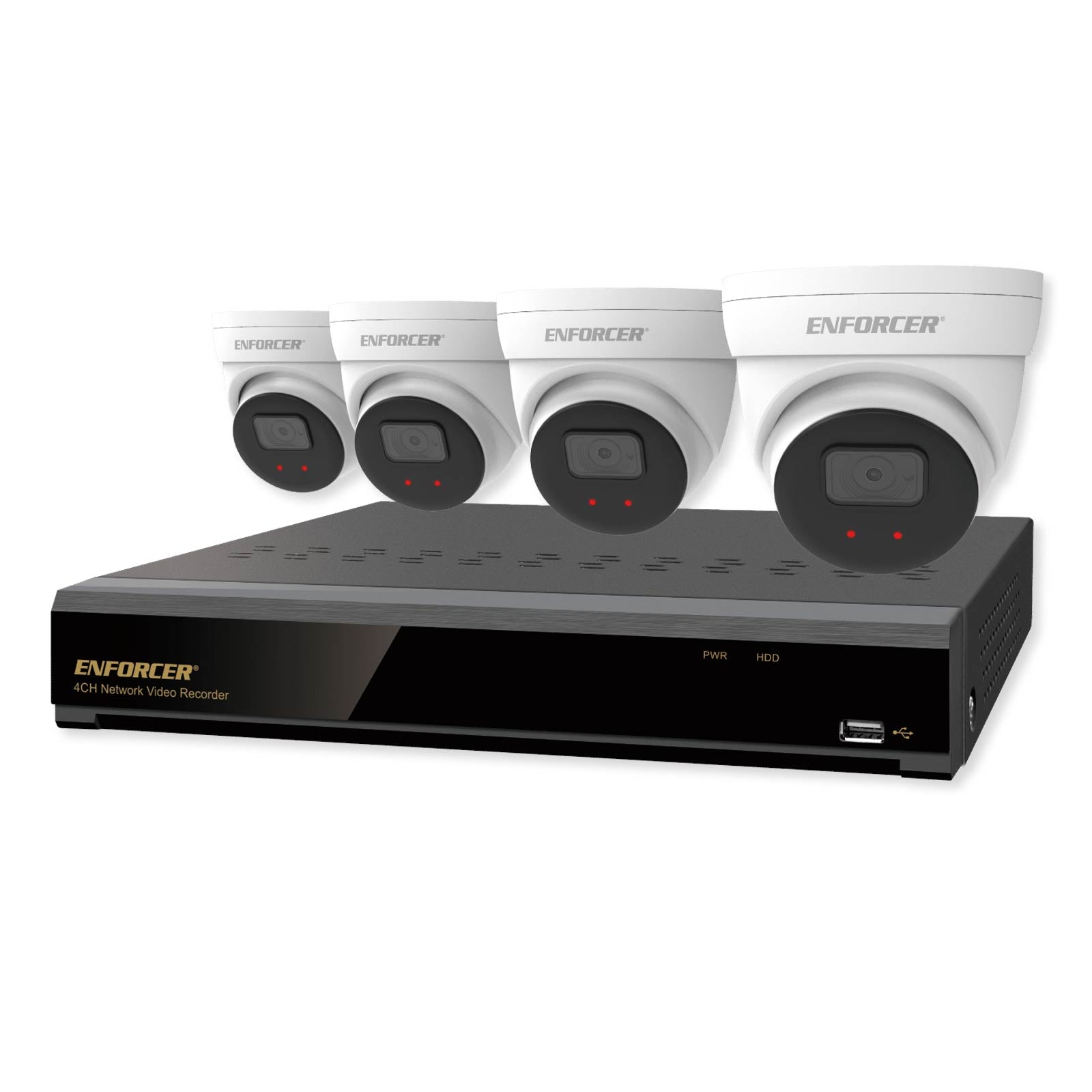 Seco-Larm ENFORCER NVR and Camera Kit, 4K 4-Channel NVR + 4 IP 5MP Cameras + 2TB HDD