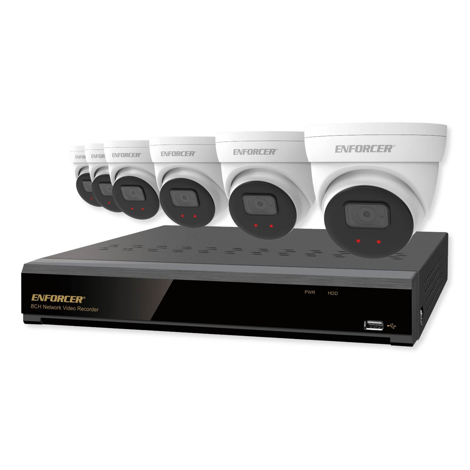 Seco-Larm ENFORCER NVR and Camera Kit, 4K 8-Channel NVR + 6 IP 5MP Cameras + 2TB HDD