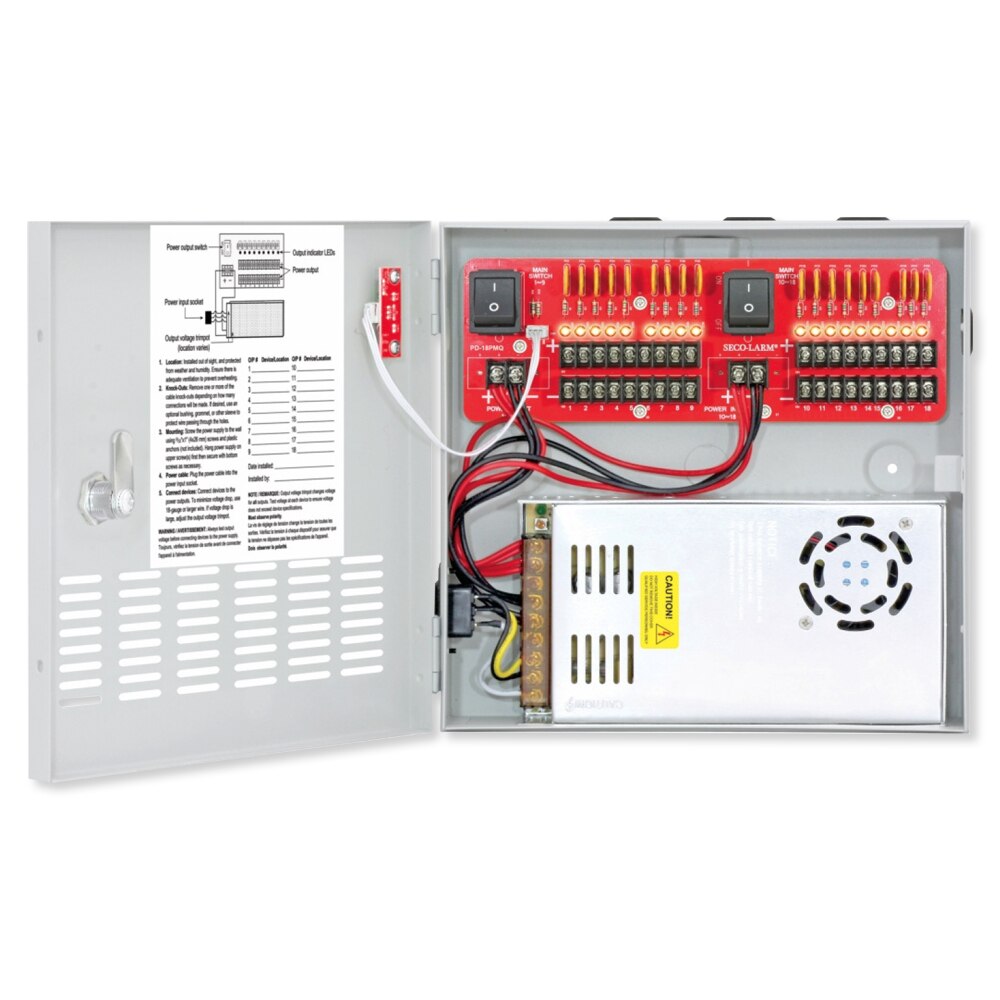 Seco-Larm Enforcer 12VDC Switching CCTV Power Supply, 5A to 20A