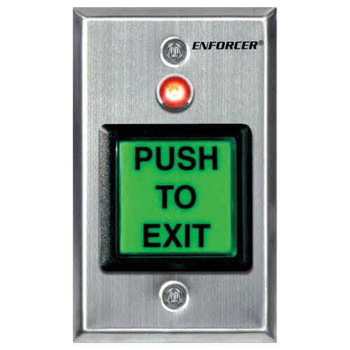Seco-Larm Enforcer Push-to-Exit Plate, Illuminated (Dual-Color LED) with Timer