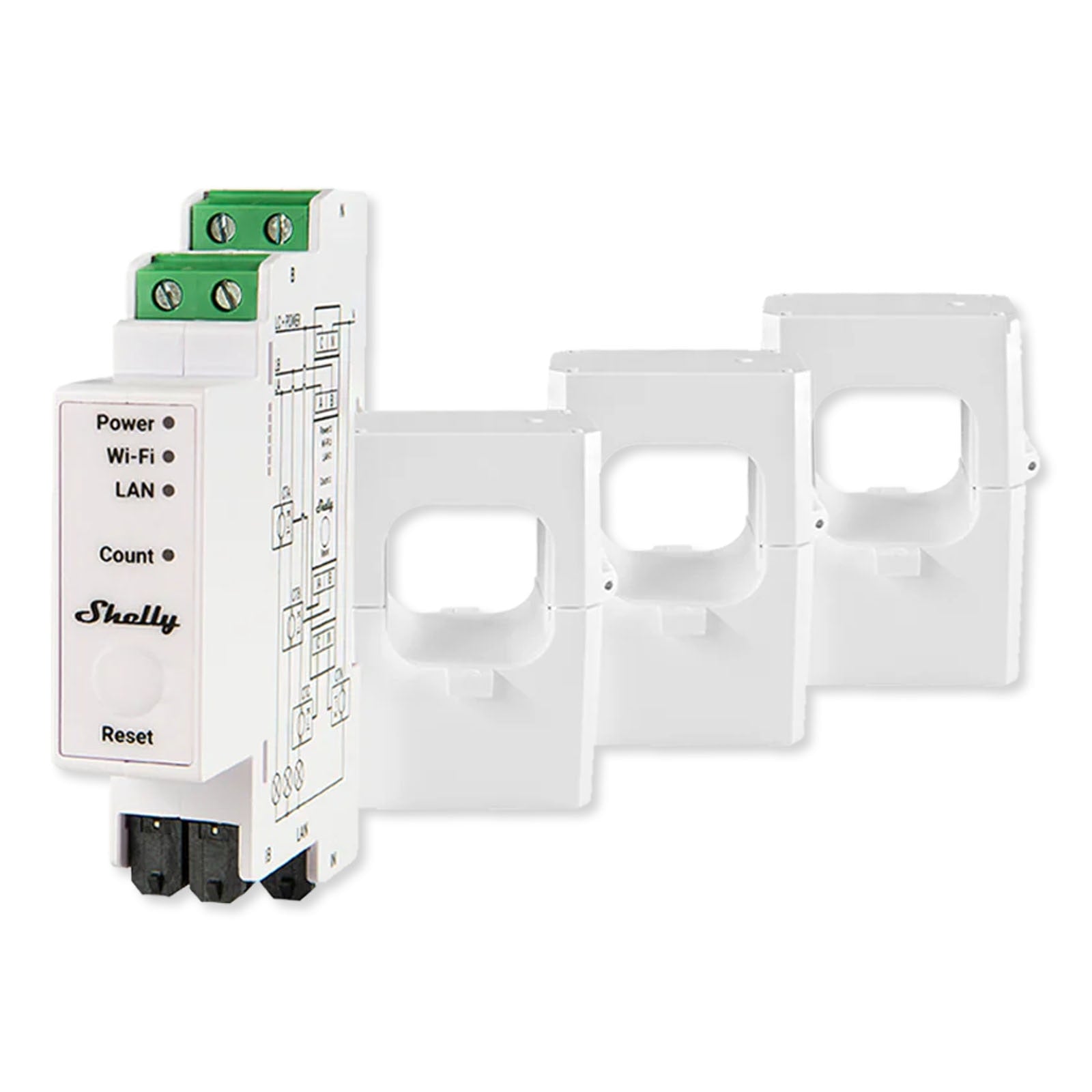 3-Phase Energy Meter with LAN, Wi-Fi and Bluetooth. Monitor the consumption of any home appliance, electric circuits and office equipment individually with active energy measurement accuracy of 1%.