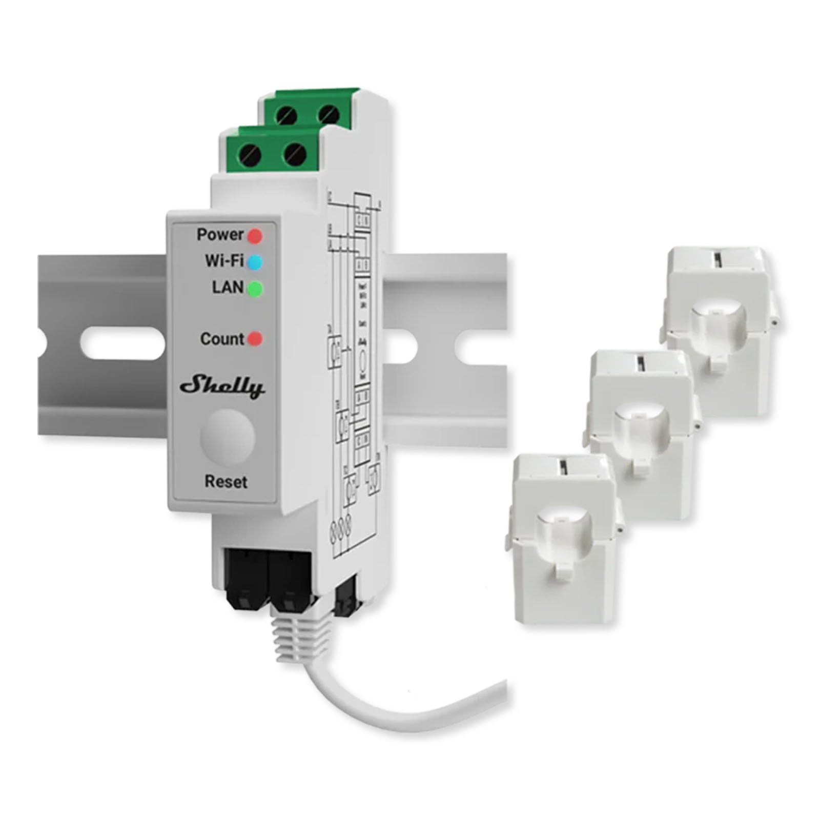 3-Phase Energy Meter with LAN, Wi-Fi and Bluetooth. Monitor the consumption of any home appliance, electric circuits and office equipment individually with active energy measurement accuracy of 1%.