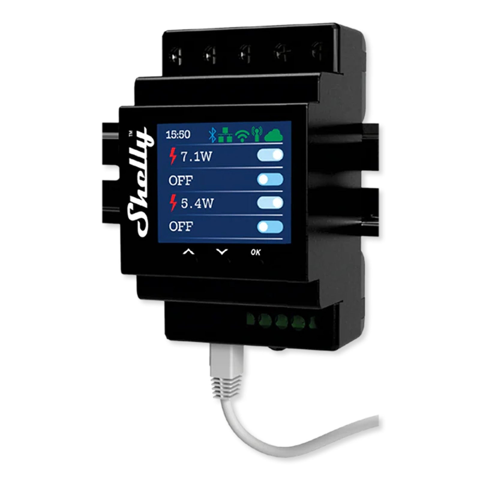 Professional 4-channel DIN rail smart switch with power metering, supporting up to 16A per channel. Control and monitor the consumption for each channel separately.