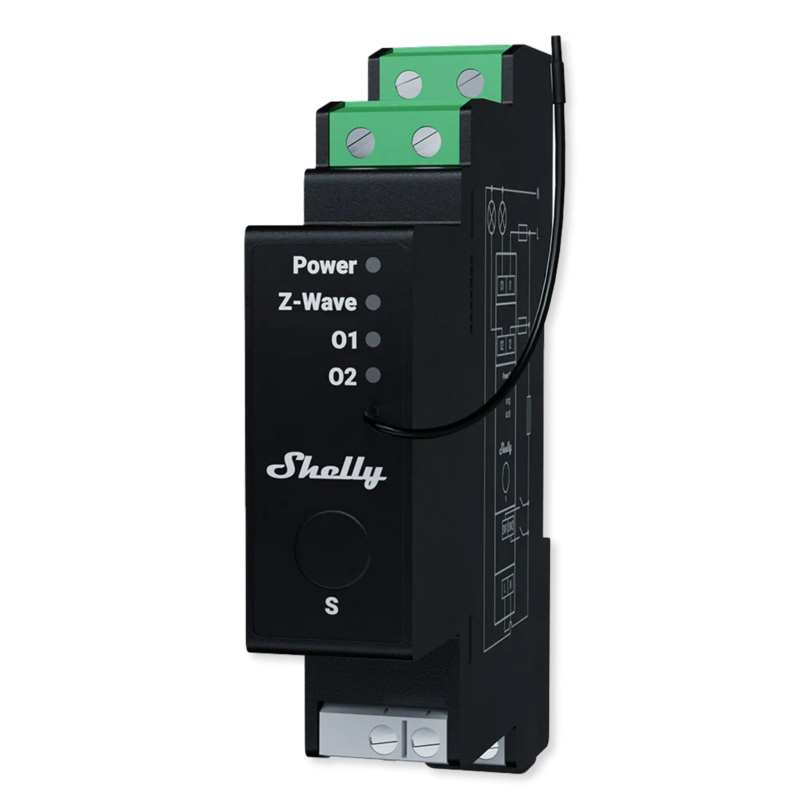 Shelly Wave Pro 2 Long Range Z-Wave 800 2-Channel Smart Switch with Power Monitoring