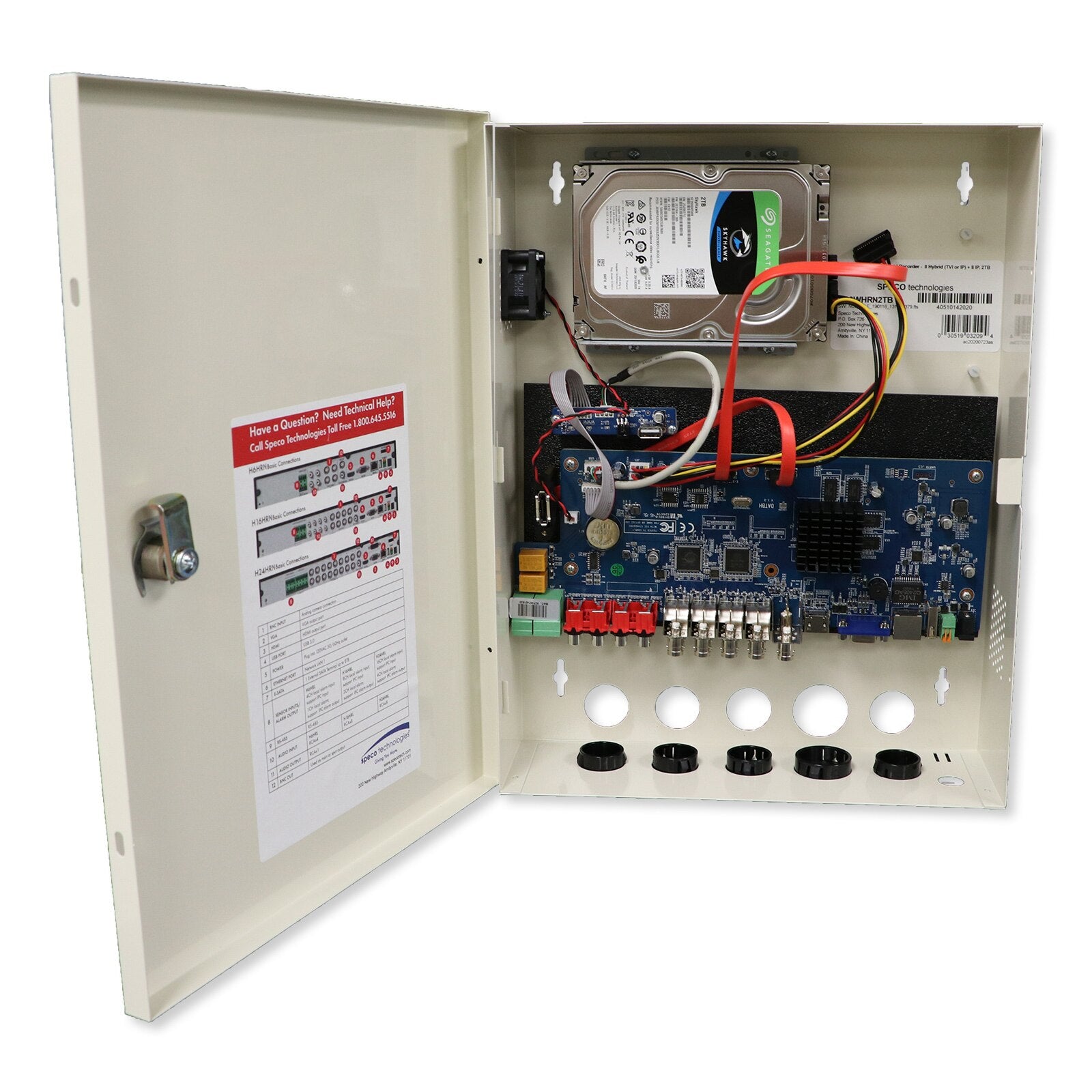 Speco H.265 Hybrid Wall Mount DVR with Smart Analytics, 12 Channel