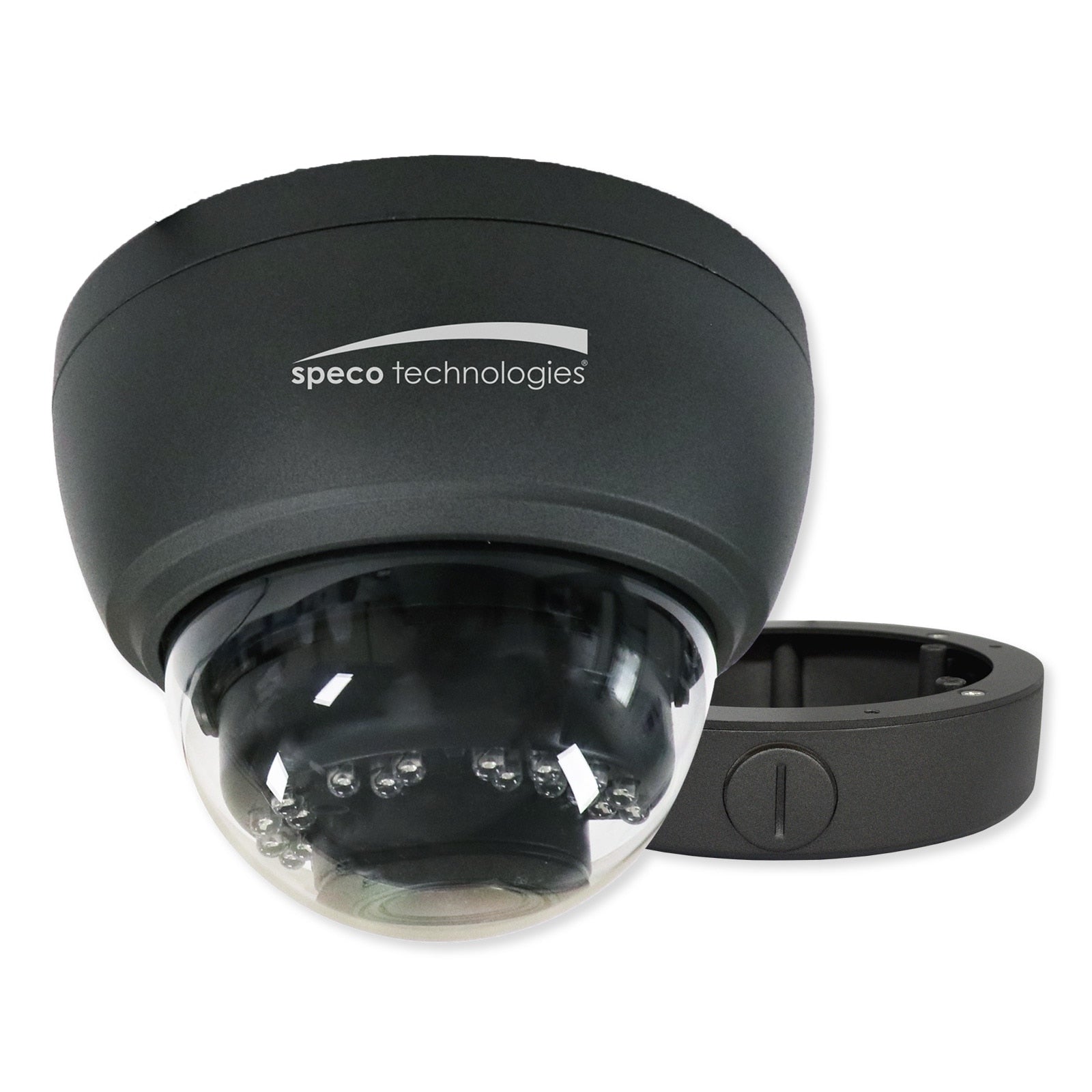 Speco 2MP HD-TVI IR Dome Camera 2.8-12mm Motorized Lens, Dark Gray