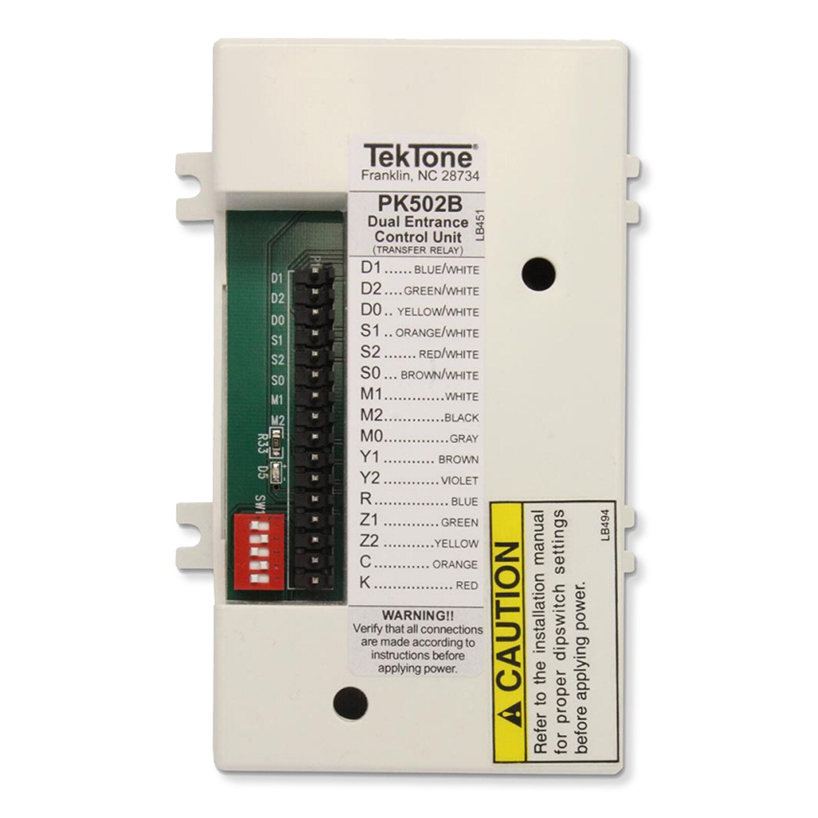 TekTone Dual Entrance Control Kit For PK543A or PK205