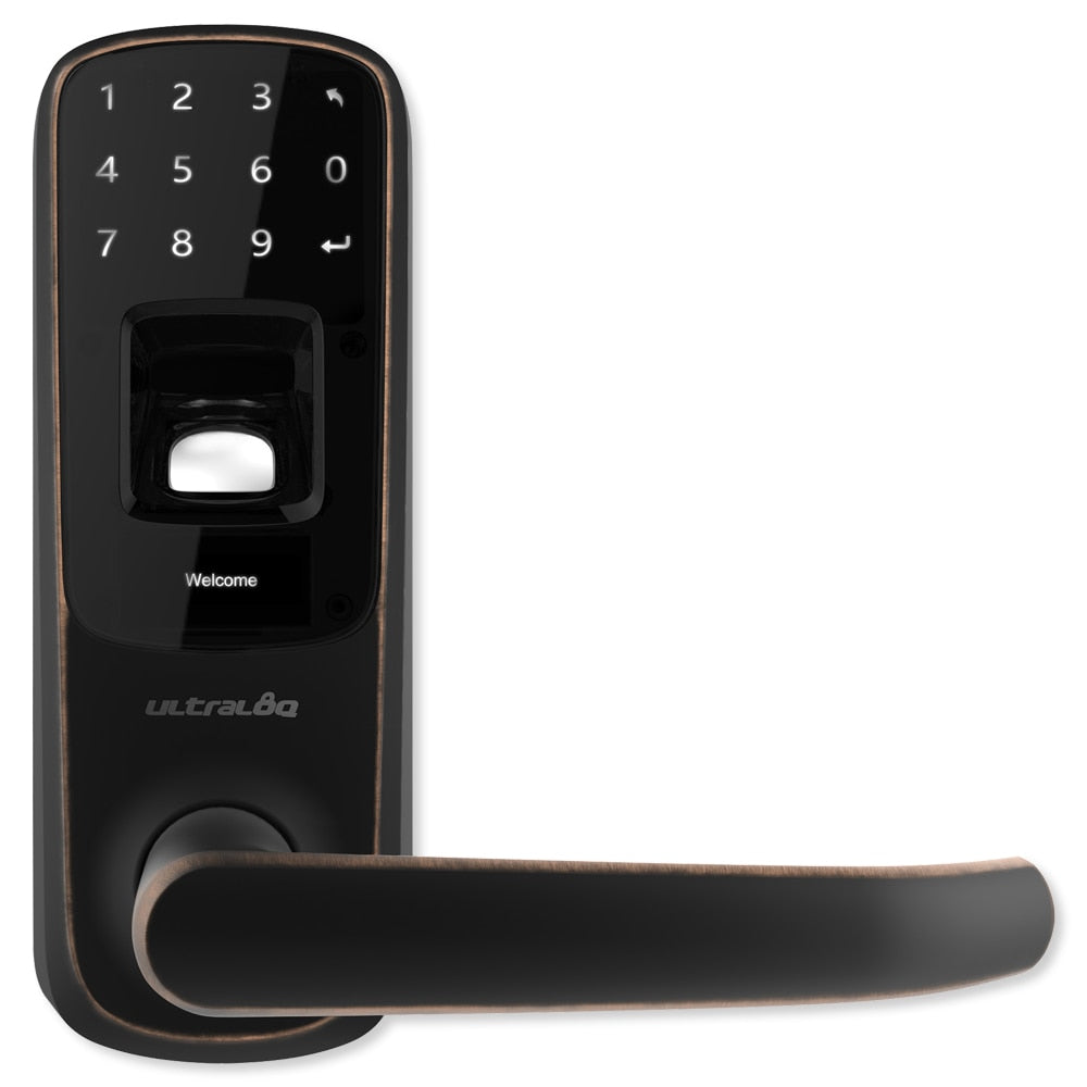 Ultraloq Bluetooth Enabled Fingerprint and Touchscreen Smart Lever Lock ...