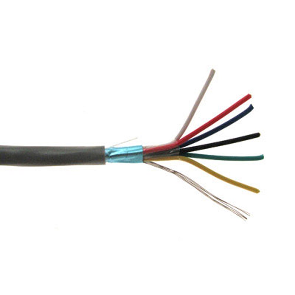 Communication Security Wire, 18AWG, 6C, Shielded with Drain, 1,000 Ft.