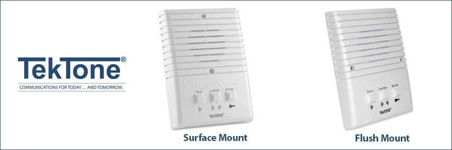 TekTone Apartment Speaker Station Types Include Surface Mount or Flush Mount Options