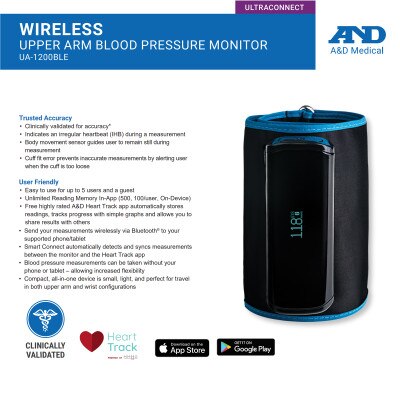 A&D Ultraconnect Wireless Blood Pressure Monitor