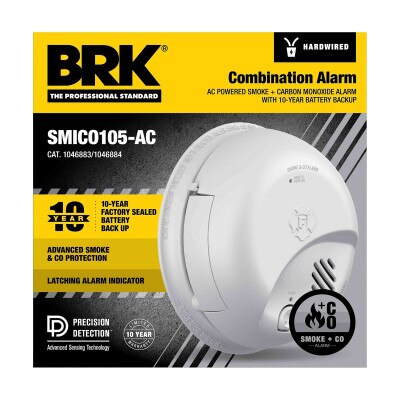 BRK Interconnect Hardwired Smoke & CO Alarm With 10-Year Battery Backup