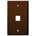DataComm Keystone Wallplate, 1-Gang, 1-Port, Brown