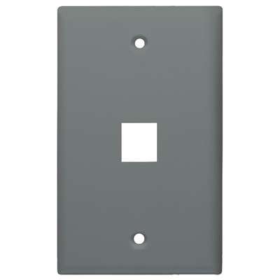 DataComm Keystone Wallplate, 1-Gang, 1-Port, Gray