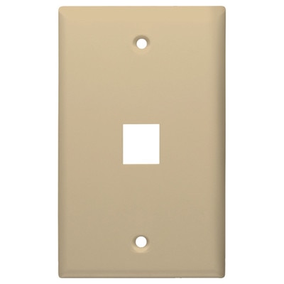 DataComm Keystone Wallplate, 1-Gang, 1-Port, Ivory