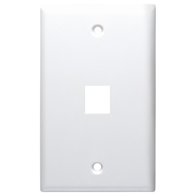 DataComm Keystone Wallplate, 1-Gang, 1-Port, White