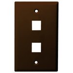 DataComm Keystone Wallplate, 1-Gang, 2-Port, Brown