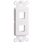 DataComm Keystone Decorator Strap, 2-Port, White