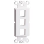 DataComm Keystone Decorator Strap, 3-Port, White