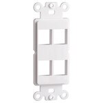 DataComm Keystone Decorator Strap, 4-Port, White