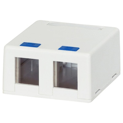 DataComm Keystone Surface-Mount Box, 2-Port, White