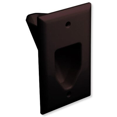 DataComm Recessed Cable Access Wallplate, 1-Gang, Brown