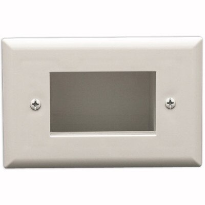 DataComm Slim Fit Easy Mount Recessed Cable Access Wallplate, White