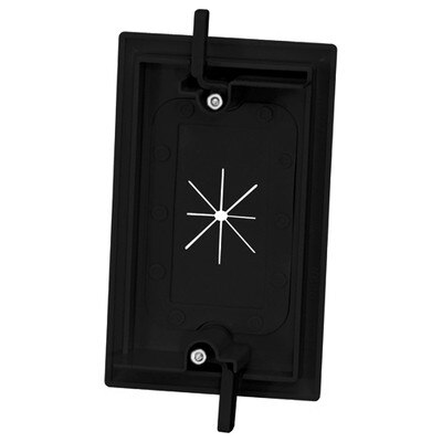 DataComm Cable Access Wallplate with Flexible Opening, 1-Gang, Black