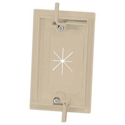DataComm Cable Access Wallplate with Flexible Opening, 1-Gang, Ivory