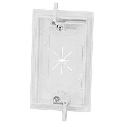 DataComm Cable Access Wallplate with Flexible Opening, 1-Gang, White