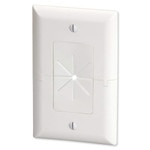 Datacomm Split Plate with Flexible Opening, White