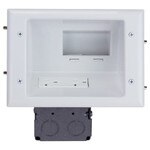 DataComm Recessed Low-Voltage Mid-Size Plate with Duplex Surge Receptacle