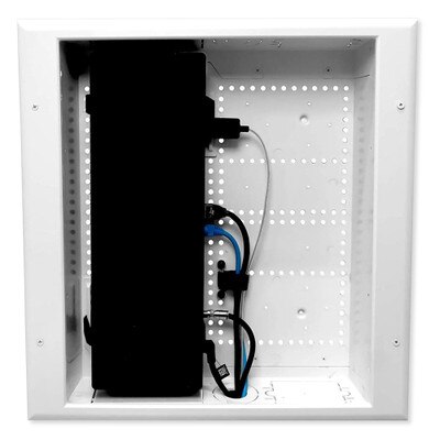 DataComm Connected Media Box with Duplex Receptacle, Commercial Grade, 20A/125V