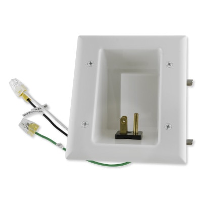 DataComm Flat Panel TV Cable Organizer Kit with Duplex Receptacle